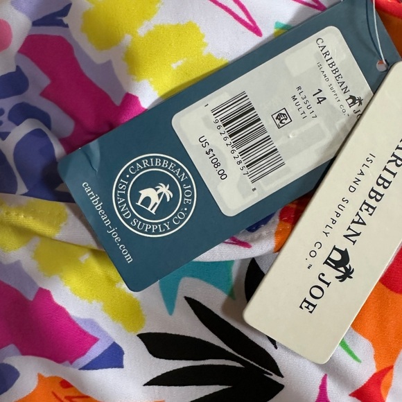 NWT Caribbean Joe Island Supply Co. Ruffle V-Neck One Piece Swimsuit, Size 14 - Picture 10 of 10